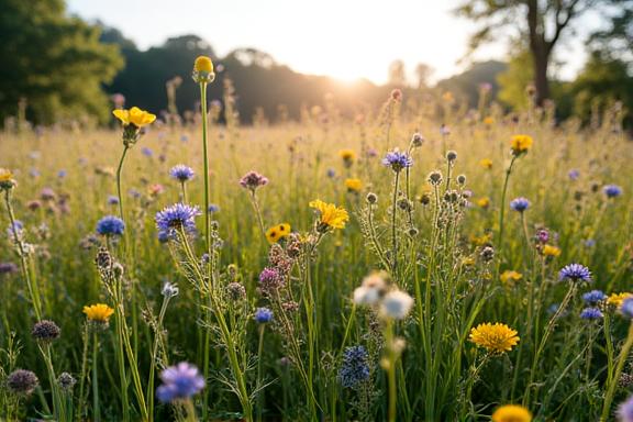 Vibrant and species-rich chalk grassland after restoration efforts.